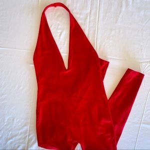 American Apparel Deep Plunge Halter Bodysuit CA